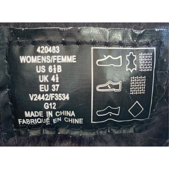 Lands End Mendota Tall Boots Black Suede W/ Faux Fur S:6.5 - Picture 8 of 8